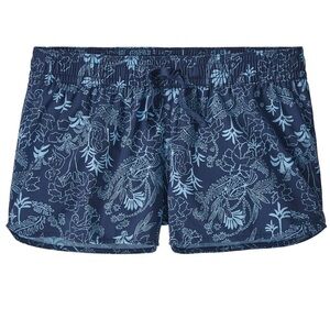 Patagonia Women's Shorts Navy Blue Floral - Size Small